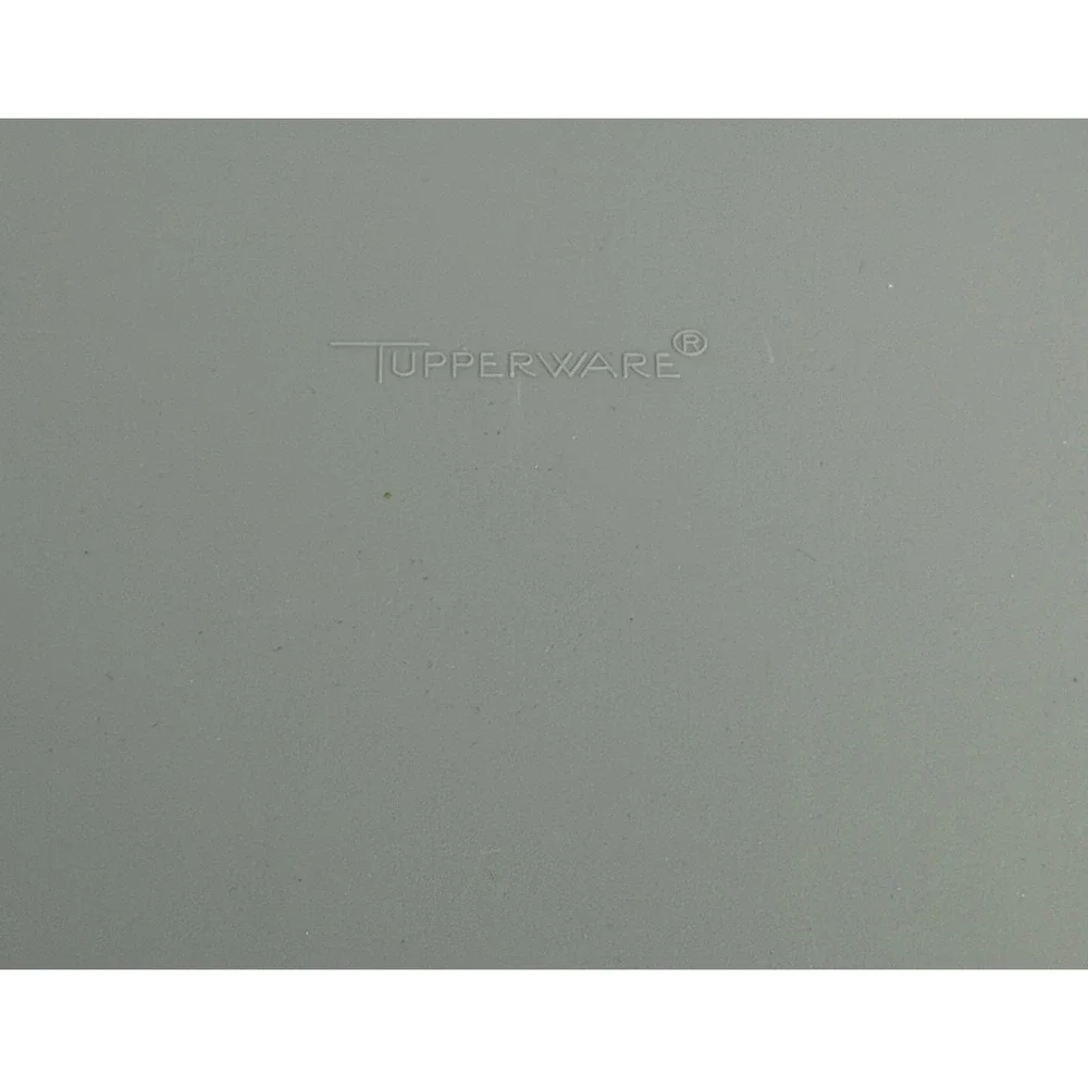 Tupperware Memory Mates: Black Rectangular Container, Gray Lid, Divider Rack